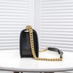 Chanel Boy Medium Handbag Grained And Gold Tone Metal Black 25Cm - Image 3