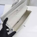 Chanel Classic Double Flap Bag White Silver Hardware 25Cm - Image 4