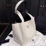 Prada Small Leather Tote Bag White 24Cm 1BG335 2DKV F0QO3 V ONM - Image 3