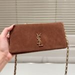 Saint Laurent Reversible Kate Medium In Suede Brown 22Cm 5538041S78W7761 - Image 3