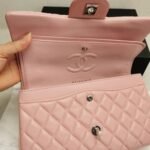 Chanel Classic Double Flap Bag Silver Hardware Light Pink 25Cm - Image 4