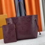 Louis Vuitton Neverfull MM Monogram Empreint Wine Red 31Cm M46599 - Image 2