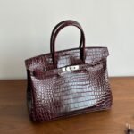 Hermes Birkin 30 Bordeaux Shiny Silver Hardware 30Cm - Image 3