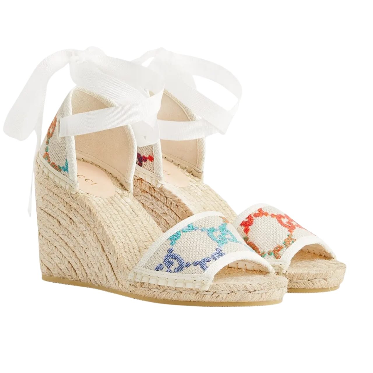 103-2-1 Gucci Women’S Platform Espadrille Sandals 652895 UFT80 8469 - Image 1