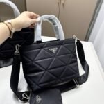 Prada Re Nylon Padded Tote Bag Black 23Cm 1BG373 RDJN F0002 O1O - Image 2