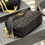 Saint Laurent Loulou Small Flap Bag Suede Black 25Cm - Image 8