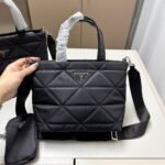 Prada Re Nylon Padded Tote Bag Black 23Cm 1BG373 RDJN F0002 O1O - Image 3