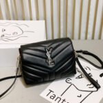 Saint Laurent Loulou Toy Strap Bag In Quilted Y Black 20Cm 678401DV7061000 - Image 2
