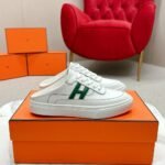 Hermes Keep Sneaker Blanc And Vert Bouteille H251913ZH14400 - Image 5