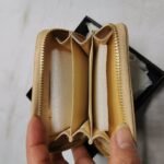 Chanel 19 Card Holder With Zipper Leather Beige Wallet 10Cm - Image 3