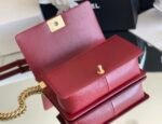 Chanel Medium Boy Caviar Handbags Red 25Cm - Image 5