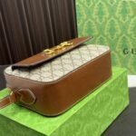 Gucci Horsebit 1955 Small Shoulder Bag Beige Ebony GG Supreme Canvas 22Cm - Image 8