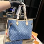 Louis Vuitton Neverfull MM Bag Denim Blue 31Cm M13192 - Image 2
