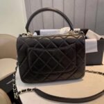 Chanel Flap Bag With Top Handle Bag With Gold Metal Black 25Cm A92236 Y60767 94305 - Image 5