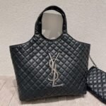 Saint Laurent Icare Shopping Bag In Quilted Black Silver 40Cm - Image 2