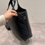 Saint Laurent Icare Shopping Bag In Quilted Black Silver 40Cm - Image 3