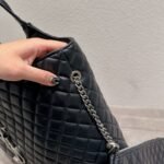 Saint Laurent Icare Shopping Bag In Quilted Black Silver 40Cm - Image 4