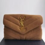 Saint Laurent Loulou Small Shoulder Bag In Suede Brown 22Cm - Image 2