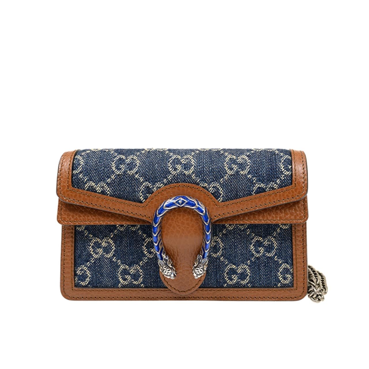 329-1 Gucci Dionysus Super Mini Dark Blue And Brown 16Cm 476432 2KQFN 4483 - Image 1
