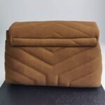 Saint Laurent Loulou Small Shoulder Bag In Suede Brown 22Cm - Image 3