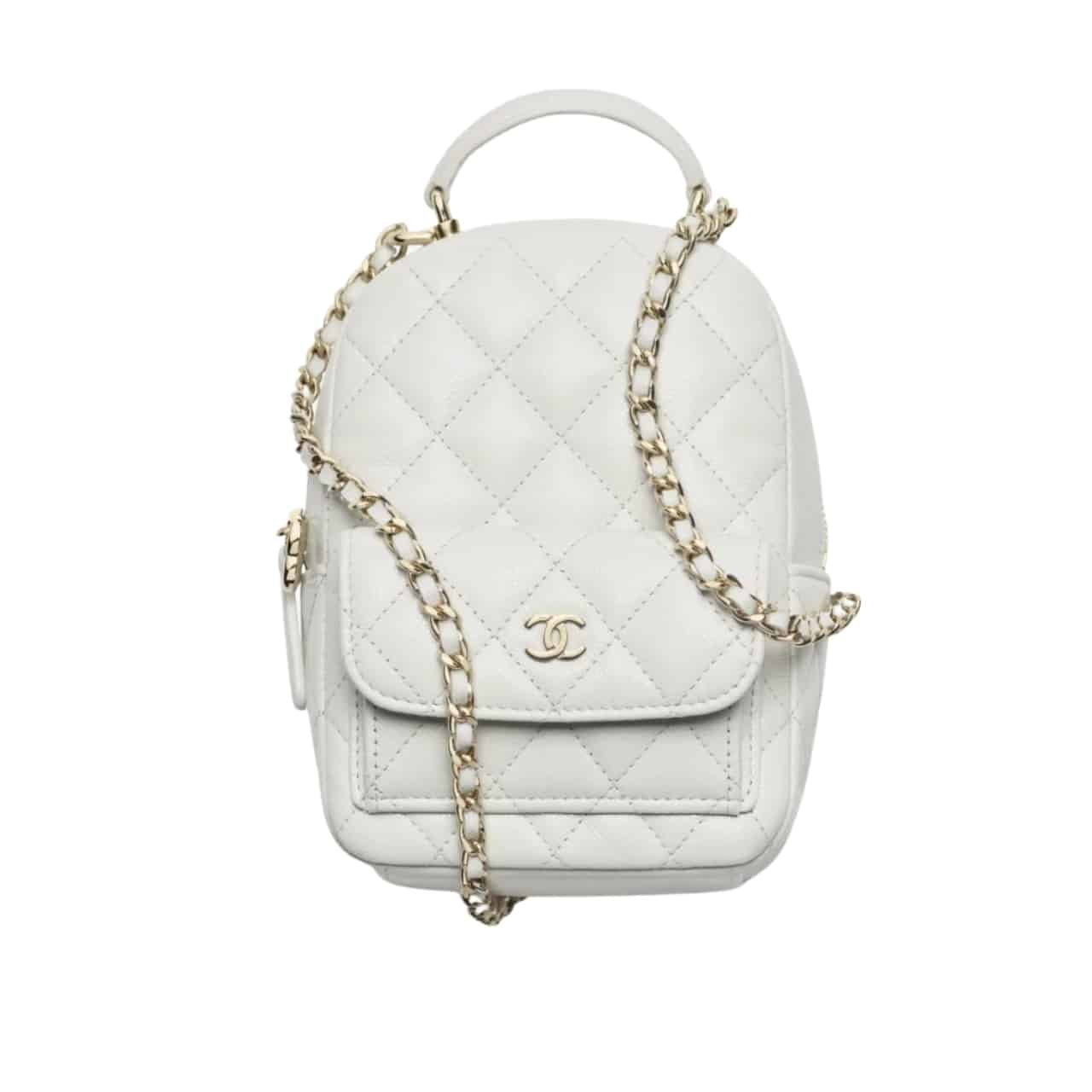 343-2 Chanel Classic Mini Backpack Light Gray 12Cm AP3753 B10583 NAAUH - Image 1