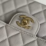 Chanel Classic Handbag Grey With Gold Hardware 26cm  A01112 - Image 7