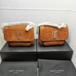 Saint Laurent Niki Baby Chain Bag In Suede Brown 28Cm - Image 6