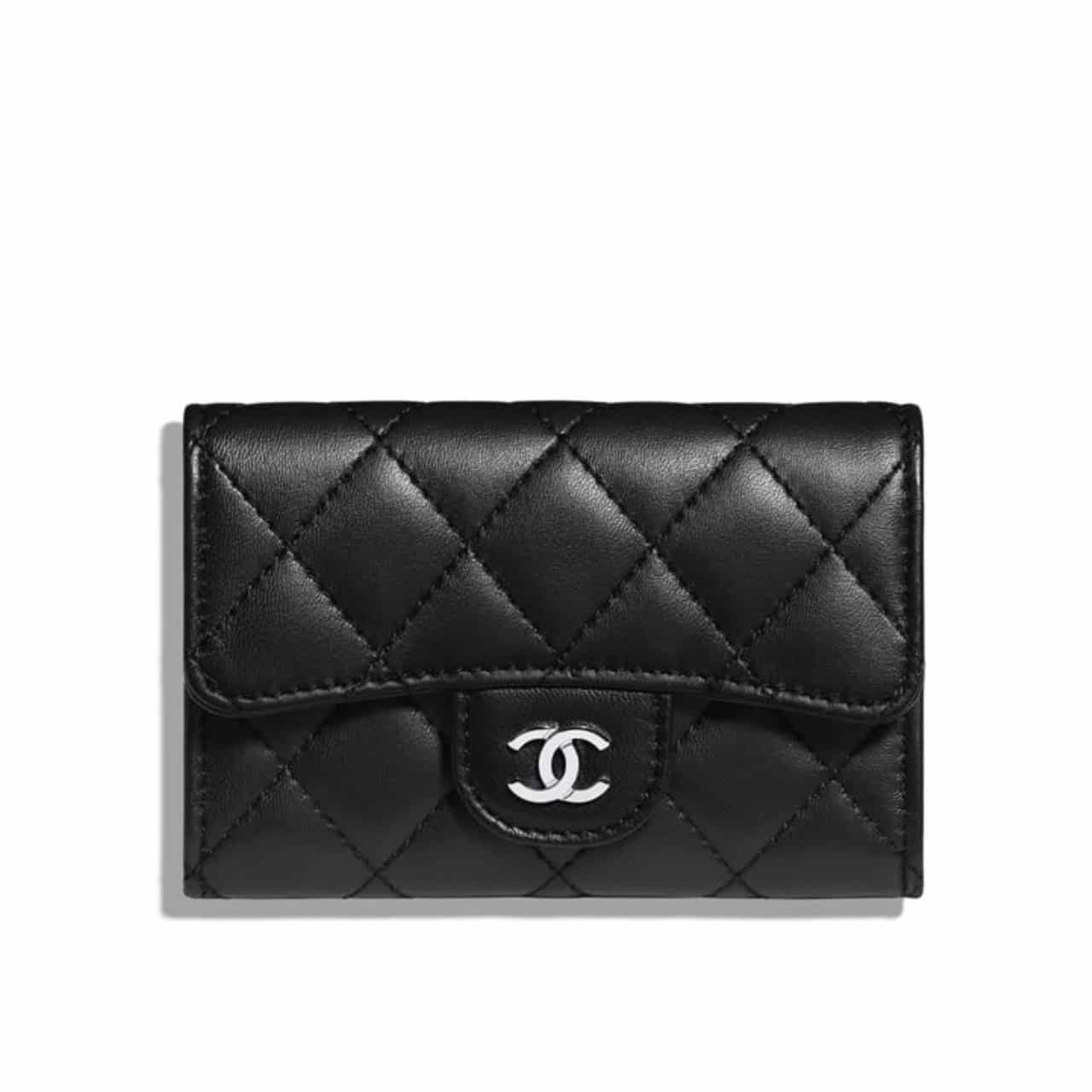 47 Chanel Classic Card Holder Quilted With Silver Hardware Black 11Cm AP0214 Y01480 C3906 - Image 1