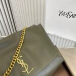 Saint Laurent Kate Medium Chain Bag In Grain De Poundre Khaki 28Cm 364021BOW0W1229 - Image 3