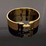 Hermes Clic H Wide Bracelet Gold & Beige - Image 8