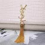 Saint Laurent Kate Tassel Medium Shiny White 24Cm 354119DND0J9207 - Image 4