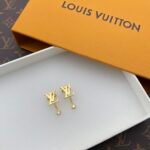 Louis Vuitton Gold And Diamond Earrings Q96495 - Image 7