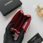 Chanel Boy Flap Card Holder Wallet Gold Pink 11Cm A80603 B10211 NM370 - Image 3