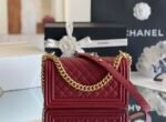 Chanel Medium Boy Caviar Handbags Red 25Cm - Image 7