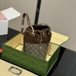 Gucci Housebit 1955 Small Bucket Bag Brown 18Cm - Image 3