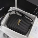 Saint Laurent Lou Camera Bag In Quilted Black Gold 23Cm 612544DV7071000 - Image 3