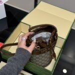 Gucci Housebit 1955 Small Bucket Bag Brown 18Cm - Image 6