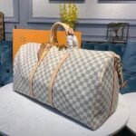 Louis Vuitton Keepall Bandouliere 55 Damier Azur Canvas 55Cm LV N41429 - Image 4