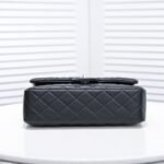 Chanel Small Classic Flap Bag Black Leather With Silver Hardware 25Cm A01113 Y01480 94305 - Image 3