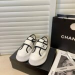 Chanel White CC Cap Toe Slipon Sneaker White - Image 5