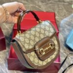 Gucci Horsebit 1955 Mini Top Handle Bag Beige And Ebony 14Cm 781387 92TCG 8563 - Image 2