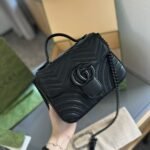 Gucci GG Marmont Mini Top Handle Bag Black 22Cm 702563 DTDFV 1000 - Image 2