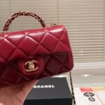 Chanel Classic Mini Flap Bag With Chain In Burgundy 21Cm - Image 3