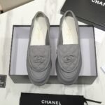Chanel CC Nib Turnlock Moccasins Flat Loafers Grey - Image 5