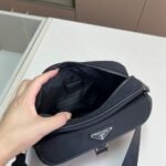 Prada Re Nylon And Saffiano Leather Shoulder Bag Black 24Cm 2VH133 2DMH F0002 XMP - Image 7