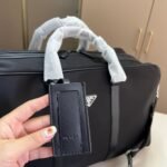 Prada Re Nylon And Saffiano Leather Duffel Bag Black 50Cm 2VC042 2DMH F0002 V OOO - Image 7