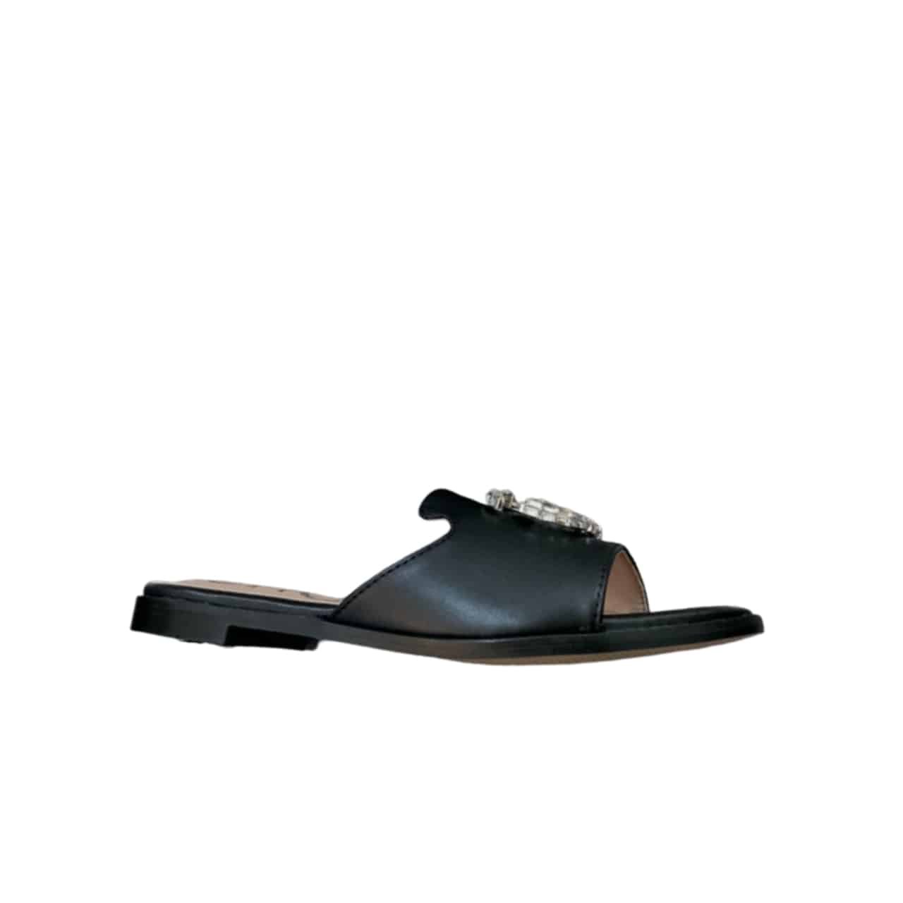 xr:d:DAF9SsQ5m7E:531,j:8443546560143101578,t:24032904 Gucci Double G Slippers Leather Beaded In Black - Image 1