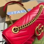 Gucci GG Marmont Medium Shoulder Bag Red 26Cm 443496 AABZC 6832 - Image 4