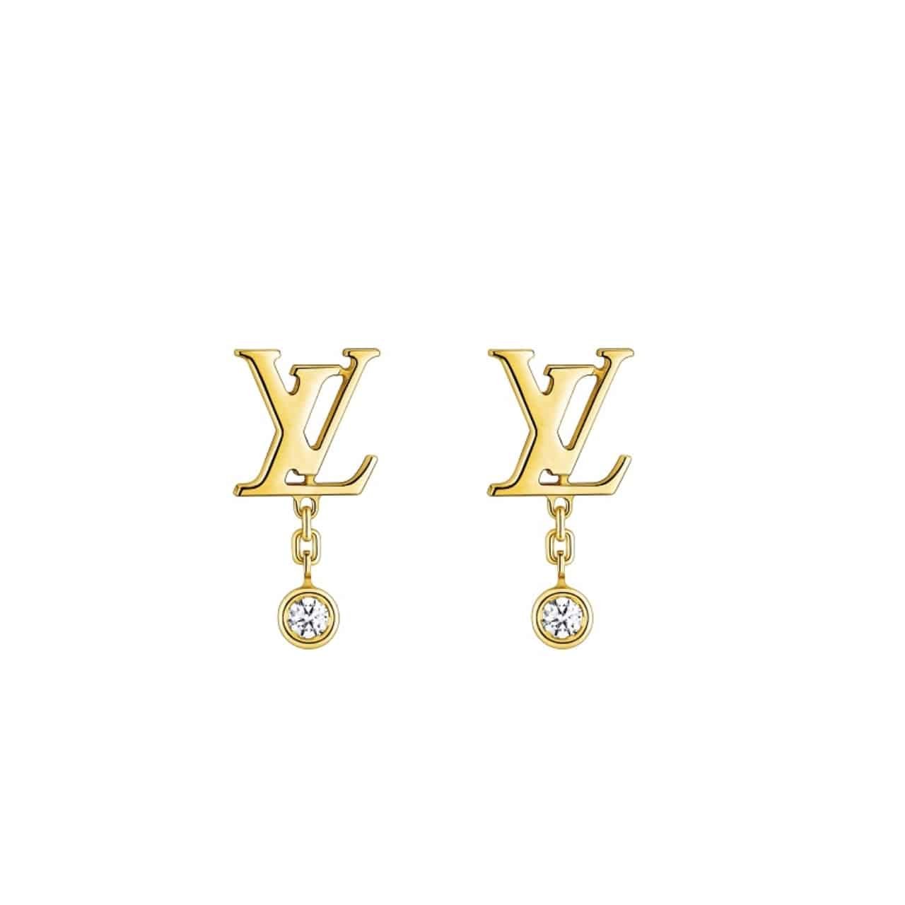 xr:d:DAF4OnkYemU:1411,j:7655414794840188854,t:24031110 Louis Vuitton Gold And Diamond Earrings Q96495 - Image 1