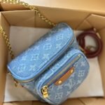 Louis Vuitton Mini Bumbag Monogram Denim Sky Blue 17Cm M83353 - Image 4